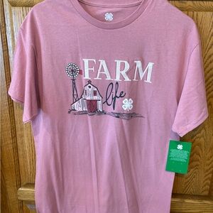 Farm Life Pink Short Sleeve Tee